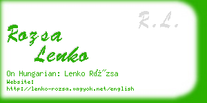 rozsa lenko business card